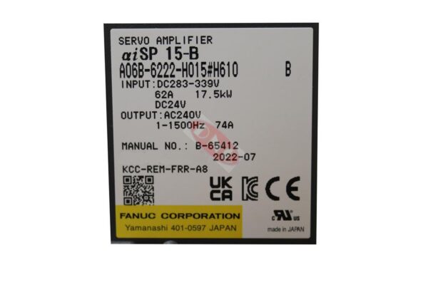 A06B-6222-H015#H610 Fanuc aiSP 15-B