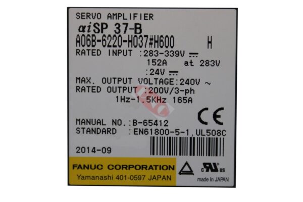 A06B-6220-H037#H600 Fanuc aiSP 37-B